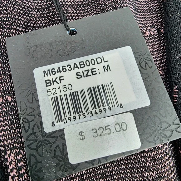 Ming Wang Sweater Jacket Women's Medium Cardigan Office Shoulder Pads Pink Black - Picture 5 of 7